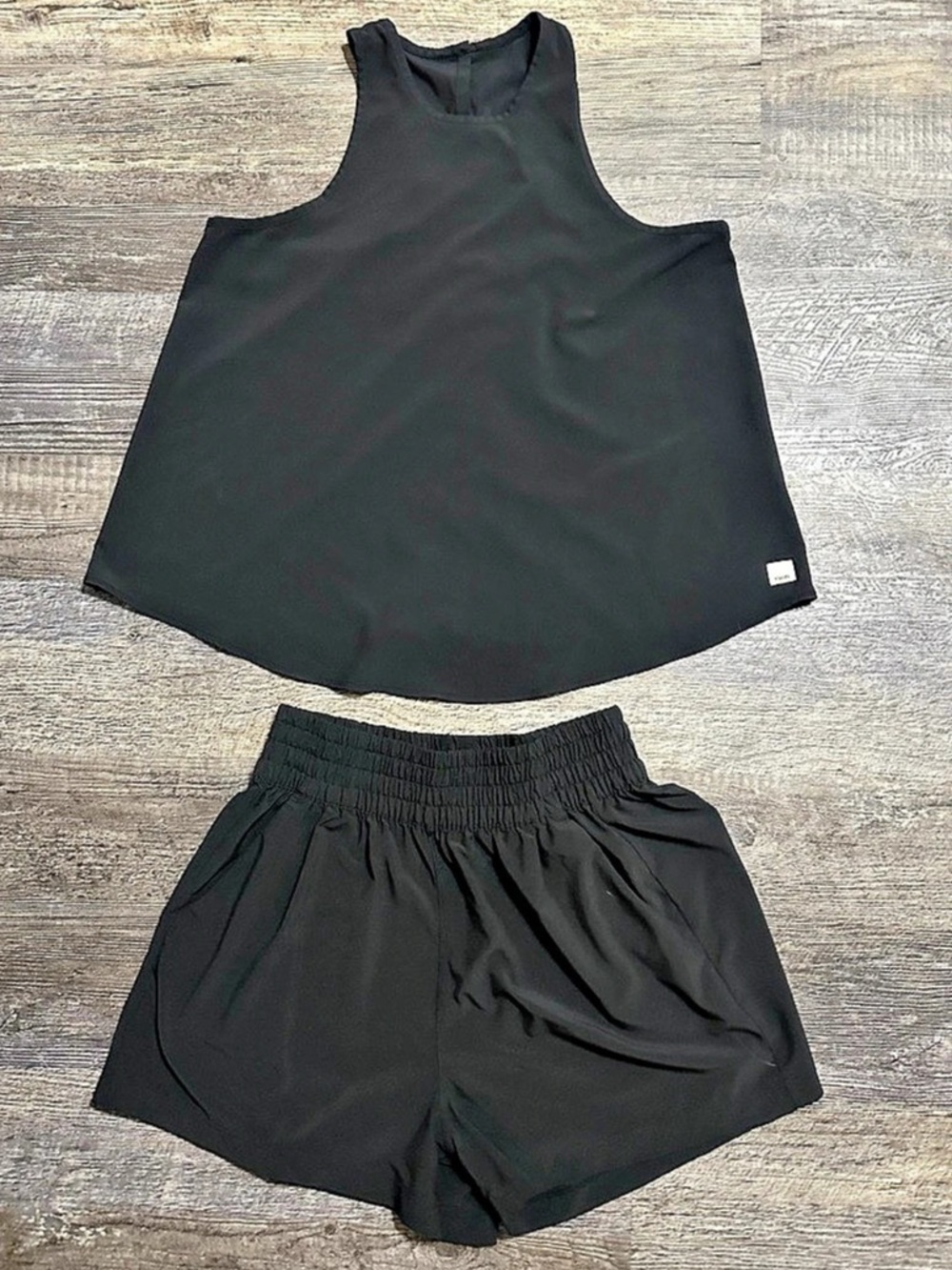 Vuori Villa Black Matching Set Tank/Shorts Size S VW1068/VW3015